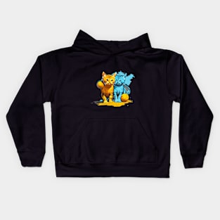 twin cat splash art Kids Hoodie